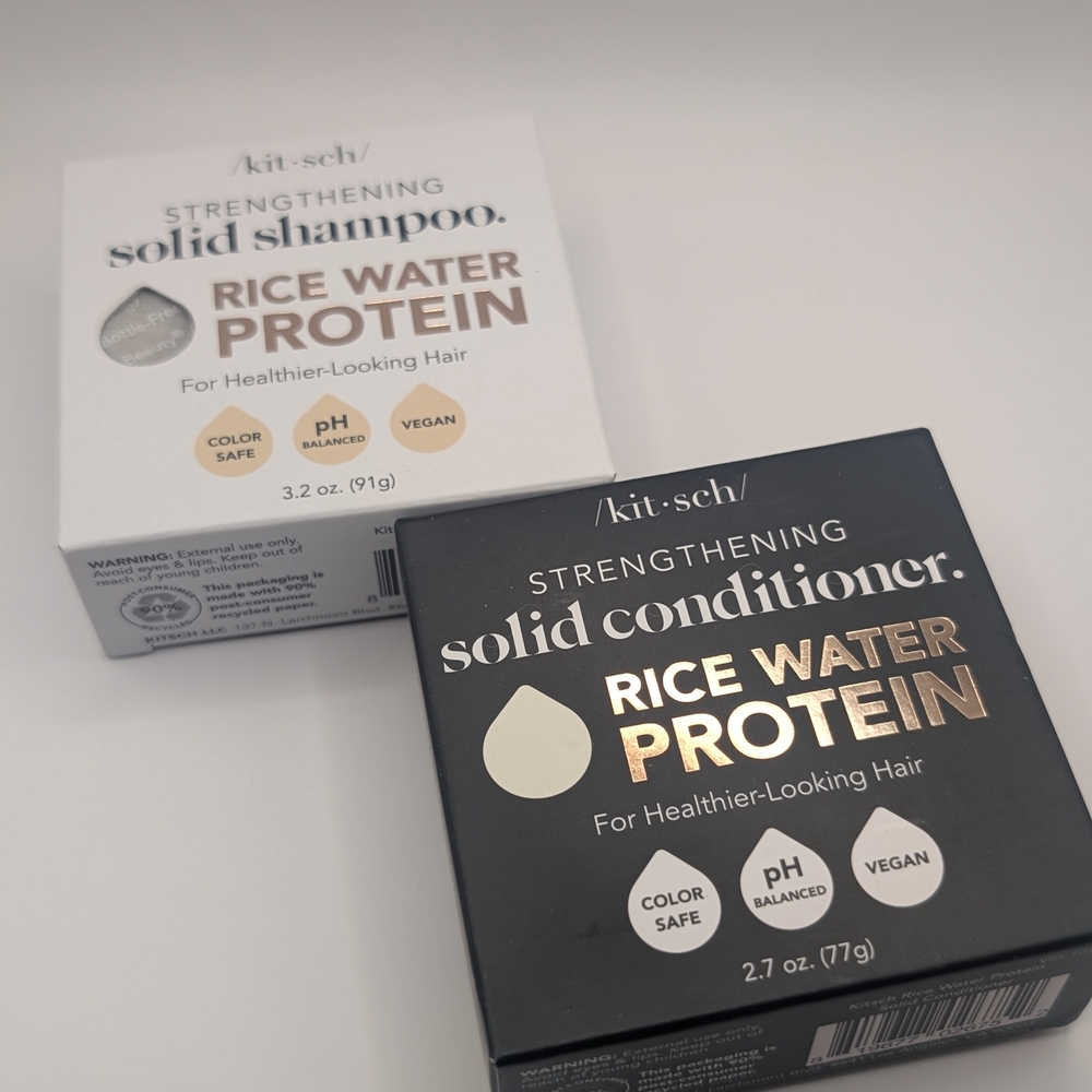 New! Kit•sch Solid Shampoo and Conditioner Set Rice Water Protein
